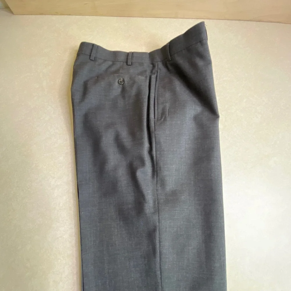 Lauren Ralph Lauren Mens 36W 30L Dress Pants Charcoal Gray 100% Wool-Lightweight